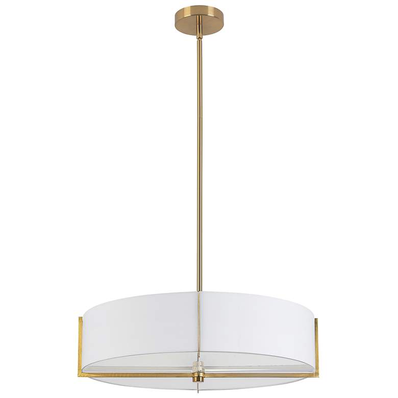 Image 1 Preston 20 3/4" Wide Aged Brass Pendant Light w/ White Shade