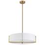 1_Preston 20 3/4" Wide Aged Brass Pendant Light w/ White Shade