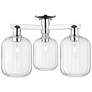 Preston 24"W 3 Light Polished Chrome Semi-Flush With Clear Jar Shade