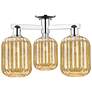 Preston 24"W 3 Light Polished Chrome Semi-Flush With Mercury Jar Shade