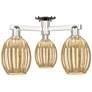 Preston 24"W 3 Light Polished Nickel Semi-Flush With Bulb Mercury Shade