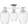 Preston 24"W 3 Light Polished Nickel Semi-Flush With Flute Clear Shade