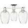 Preston 24"W 3 Light Polished Nickel Semi-Flush With Flute Clear Shade