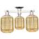 Preston 24"W 3 Light Polished Nickel Semi-Flush With Mercury Jar Shade