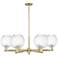 Preston 24"W 6 Light Antique Brass Stem Chandelier w/ Clear Globe Shade