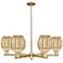 Preston 24"W 6 Light Champagne Stem Chandelier With Bell Mecury Shade