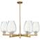 Preston 24"W 6 Light Champagne Stem Chandelier With Flute Clear Shade