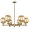 Preston 24"W 6 Light Champagne Stem Chandelier With Mercury Globe Shade