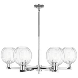 Preston 24"W 6 Light Chrome Stem Chandelier With Clear Globe Shade