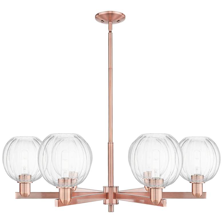 Image 1 Preston 24"W 6 Light Copper Stem Chandelier w/ Globe Clear Shade