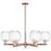 Preston 24"W 6 Light Copper Stem Chandelier w/ Globe Clear Shade