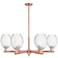 Preston 24"W 6 Light Copper Stem Chandelier With Bell Clear Shade