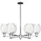 Preston 24"W 6 Light Nickel Stem Chandelier w/ Bell Clear Shade