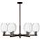 Preston 24"W 6 Light Oiled Bronze Stem Chandelier w/ Bell Clear Shade