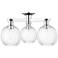Preston 25"W 3 Light Polished Chrome Semi-Flush With Clear Globe Shade