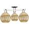 Preston 25"W 3 Light Polished Nickel Semi-Flush w/ Mercury Globe Shade