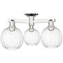 Preston 25"W 3 Light Polished Nickel Semi-Flush With Clear Globe Shade