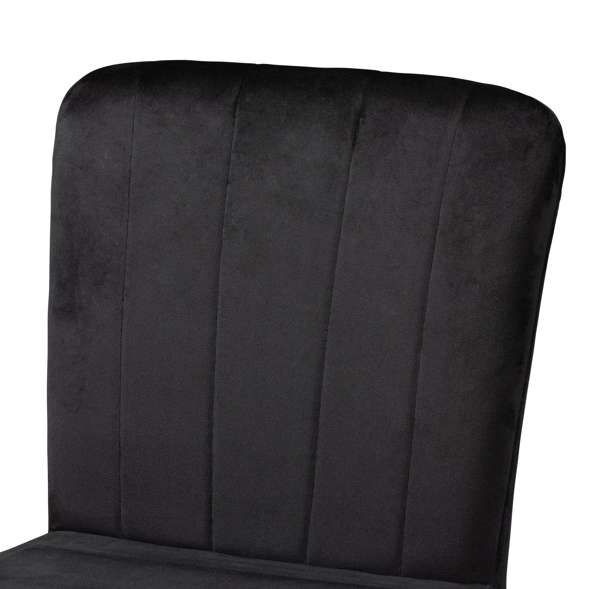 Preston 26 3/4" Black Velvet Tufted Bar Stools Set of 2 905Y0