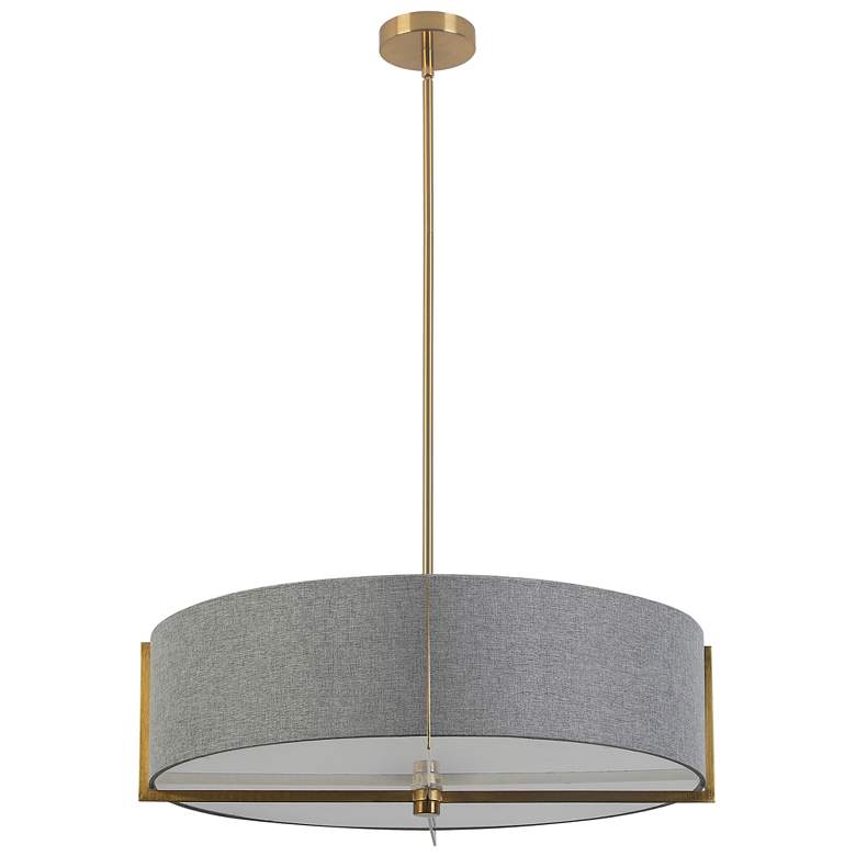 Image 1 Preston 26" Wide 4 Light Aged Brass Pendant