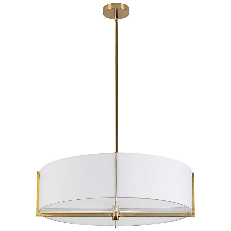 Image 1 Preston 26" Wide Aged Brass Drum Pendant Light