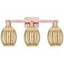 1_Preston 26"W 3 Light Antique Copper Bath Light With Bell Mercury Shade