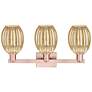 2_Preston 26"W 3 Light Antique Copper Bath Light With Bell Mercury Shade more views