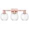 Preston 26"W 3 Light Antique Copper Bath Light With Clear Globe Shade