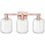 1_Preston 26"W 3 Light Antique Copper Bath Light With Clear Jar Shade
