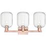 2_Preston 26"W 3 Light Antique Copper Bath Light With Clear Jar Shade more views