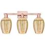 1_Preston 26"W 3 Light Antique Copper Bath Light With Mercury Flute Shade