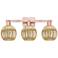 Preston 26"W 3 Light Antique Copper Bath Light With Mercury Globe Shade