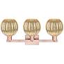 2_Preston 26"W 3 Light Antique Copper Bath Light With Mercury Globe Shade more views