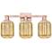 Preston 26"W 3 Light Antique Copper Bath Light With Mercury Jar Shade