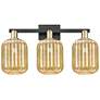 1_Preston 26"W 3 Light Black Brass Bath Light With Mercury Jar Shade