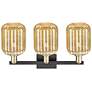 2_Preston 26"W 3 Light Black Brass Bath Light With Mercury Jar Shade more views