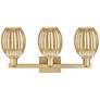 Preston 26"W 3 Light Brushed Brass Bath Light With Bell Mercury Shade