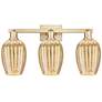 1_Preston 26"W 3 Light Champagne Bath Light With Mercury Flute Shade