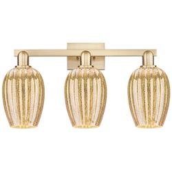 Preston 26"W 3 Light Champagne Bath Light With Mercury Flute Shade