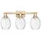 Preston 26"W 3 Light Champagne Bronze Bath Light With Bell Clear Shade