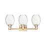 Preston 26"W 3 Light Champagne Bronze Bath Light With Bell Clear Shade