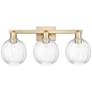 Preston 26"W 3 Light Champagne Bronze Bath Light With Clear Globe Shade