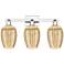 Preston 26"W 3 Light Chrome Bath Light With Mercury Flute Shade