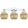 Preston 26"W 3 Light Chrome Bath Light With Mercury Globe Shade