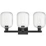 2_Preston 26"W 3 Light Matte Black Bath Vanity Light With Clear Jar Shade more views
