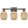 Preston 26"W 3 Light Oil Rubbed Bronze Bath Light w/ Bell Mercury Shade