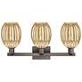 2_Preston 26"W 3 Light Oil Rubbed Bronze Bath Light w/ Bell Mercury Shade more views