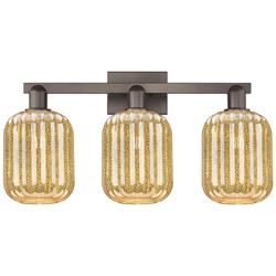 Preston 26"W 3 Light Oil Rubbed Bronze Bath Light w/ Mercury Jar Shade