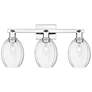 Preston 26"W 3 Light Polished Chrome Bath Light With Bell Clear Shade