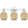 1_Preston 26"W 3 Light Polished Chrome Bath Light With Bell Mercury Shade