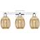 Preston 26"W 3 Light Polished Chrome Bath Light With Bell Mercury Shade